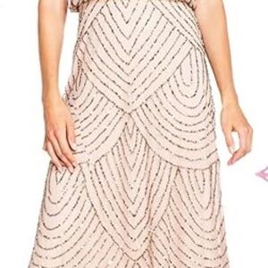 Adrianna Papell Beige Beaded Dress